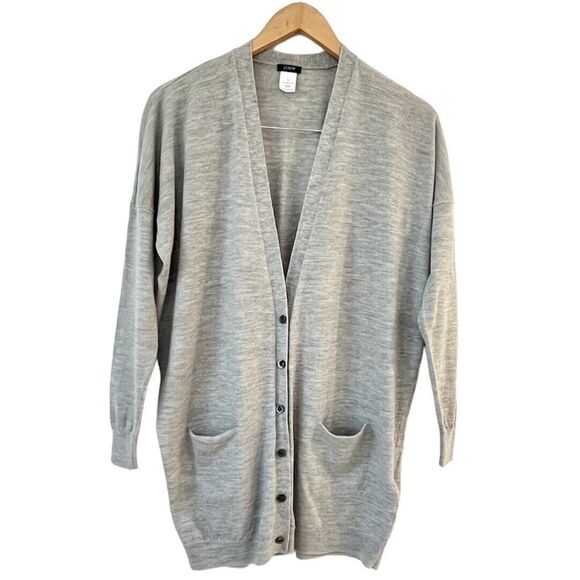 J.CREW Sweaters - J.Crew Womens Boyfriend Fit Merino Wool Long Line Cardigan Sweater Sz S Grandpa